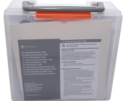 Sada diamantových korunkových vrtáků, 7dílná v kufříku