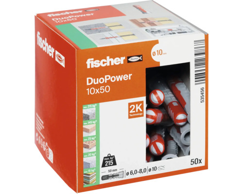 Hmoždinka Fischer DuoPower 10x50, 50 kusů v balení