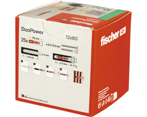 Hmoždinky Fischer DuoPower, velikost 12x60, 25 kusů v balení
