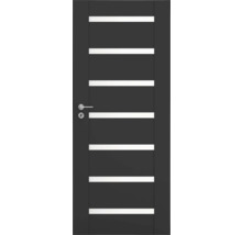 Interiérové dveře s vodorovnými prosklenými otvory a klikou