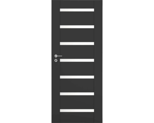 Interiérové dveře s vodorovnými prosklenými otvory a klikou