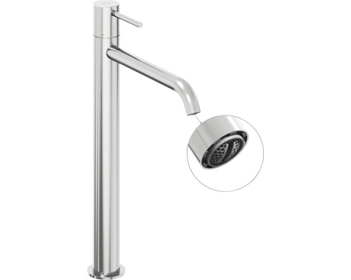 Vysoká umyvadlová baterie s výtokem a perlátorem