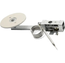 Termostat s kulatým senzorem, spirálou a kovovou základnou