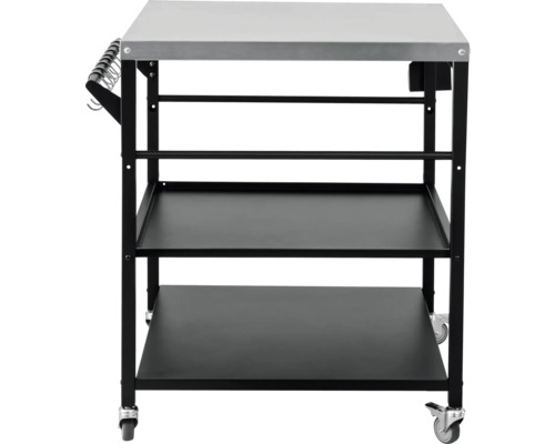 Servírovací vozík se dvěma policemi, háčky a kolečky