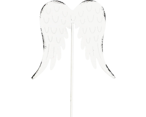 Křídla zápich kov 8/40 cm bílá Dekorativní andělská křídla z kovu s tyčí