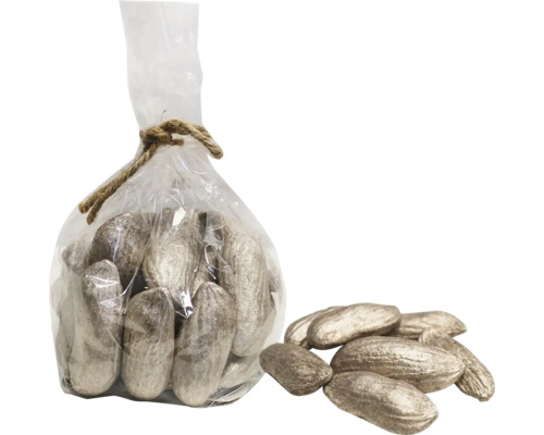 Dekorační plody mango 250 g platina Dekorativní arašídy v průhledném sáčku