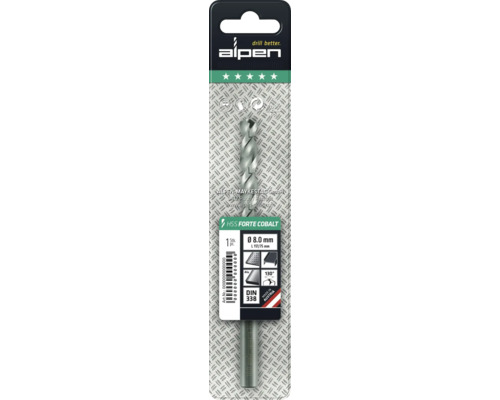 Vrták Alpen HSS Forte Cobalt, průměr 8.0 mm