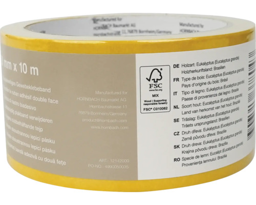 Role tkané pásky se zemí původu Brazílie a pečetí FSC