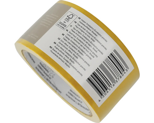 Lepicí páska s uvedením původu dřeva Brazílie a pečetí FSC