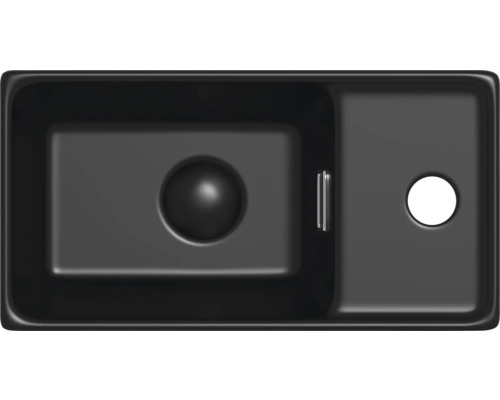 Černý kuchyňský dřez s odkapávací plochou