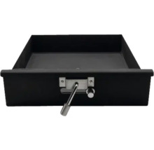 Černá zásuvka se stříbrnou rukojetí