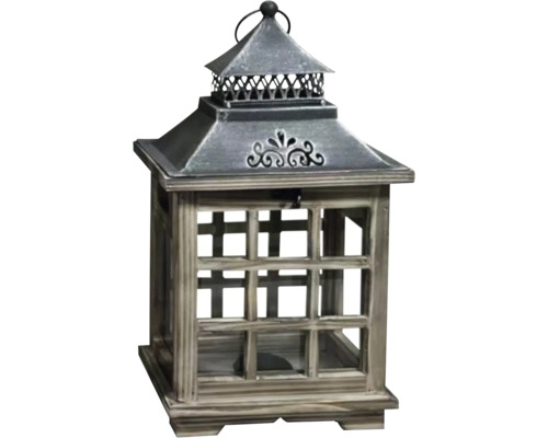 Dekorativní lucerna ze dřeva a kovu