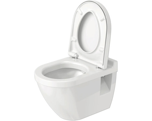 Závěsný klozet s hlubokým splachováním, otevřeným splachovacím okrajem a WC sedátkem