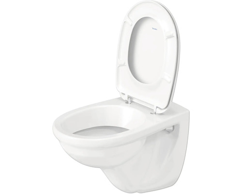 Závěsný hluboký splachovací záchod s otevřeným splachovacím okrajem a vyklopeným záchodovým prkénkem