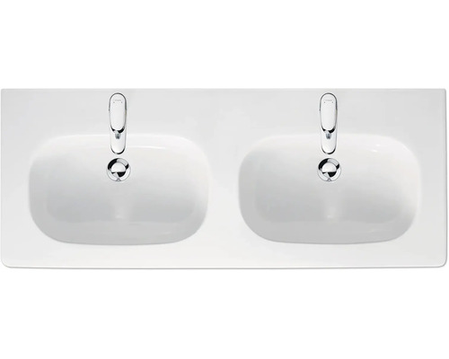 Dvě keramická umyvadla na desku s baterií do koupelny