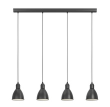 Závěsné svítidlo se čtyřmi lampami z kovu