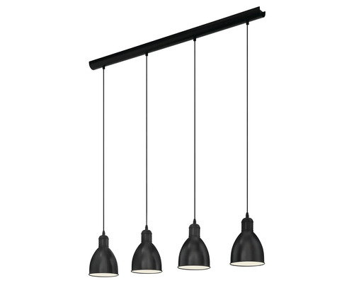 Černá závěsná lampa se čtyřmi světly