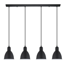 Černé závěsné svítidlo se čtyřmi žárovkami