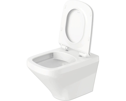 Závěsný klozet s hlubokým splachováním, otevřeným splachovacím kruhem a WC sedátkem
