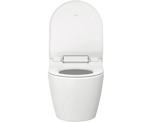 Závěsné WC s hlubokým splachováním, otevřeným splachovacím kruhem a WC sedátkem