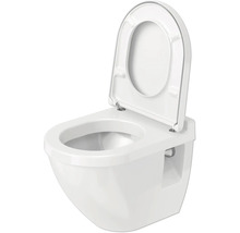 Závěsný hlubokosplachovací klozet s otevřeným splachovacím kruhem a WC sedátkem
