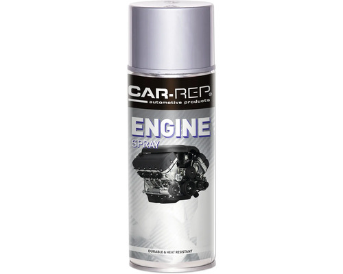 Lak ve spreji Car-Rep ENGINE Motor-Sprej stříbrný 400 ml Sprej na motory CAR-REP s obrázkem motoru automobilu, odolný vůči teplu a trvanlivý