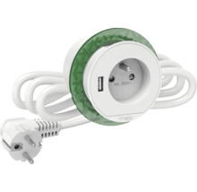 Zásuvka s USB portem a přívodním kabelem