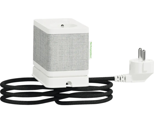 Nabíjecí adaptér Schneider Electric s textilním pláštěm a zástrčkou