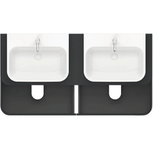 Dvojité umyvadlo se dvěma umyvadly a armaturami