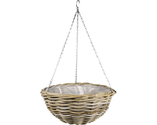 Závěsný košík na rostliny proutěný Leah Ø 30 x 18 cm