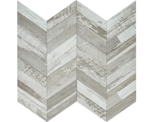 Mozaiková dlaždice se vzorem rybí kosti ze dřeva