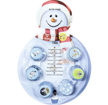 Balení 150 mini papírových košíčků na pečení se zimními motivy