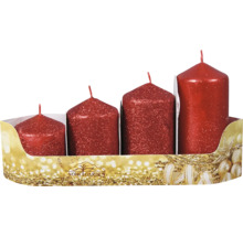 Adventní svíčky odstupňované velikosti v balení