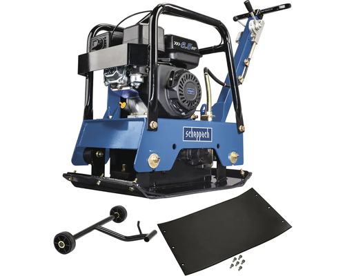 Vibrační deska Scheppach s podvozkem a gumovou podložkou