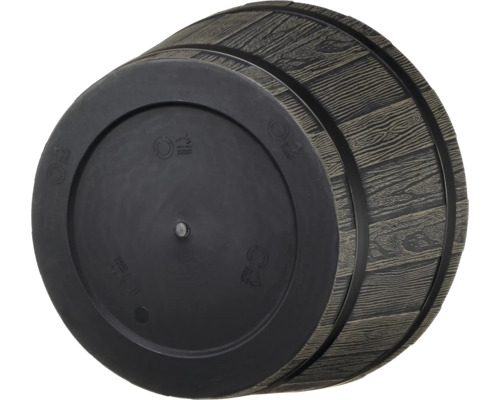 Květináč ve tvaru dřevěného sudu z plastu