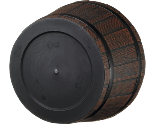 Spodní strana květináče ve vzhledu sudu