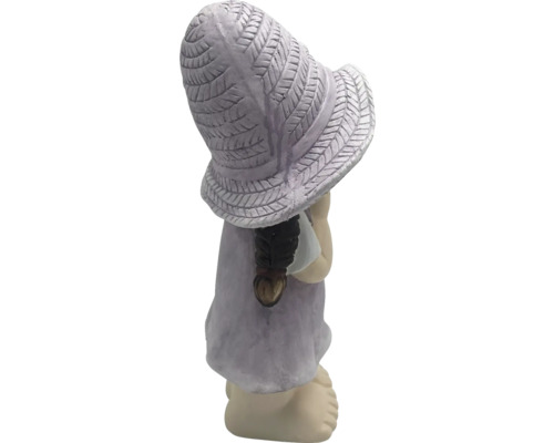 Zahradní figurka dívky s kloboukem, dekorace pro venkovní použití