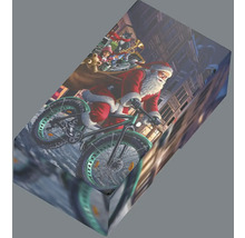 Balicí papír s motivem Santa Clause na kole