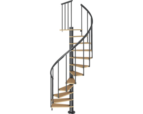 Vřetenové schodiště z kovu a dřeva