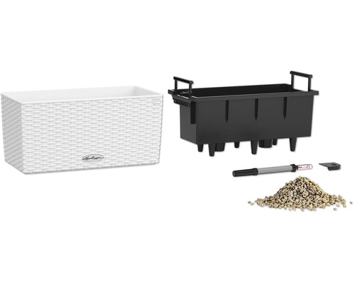 Květináč se zavlažovacím systémem, ukazatelem hladiny vody a keramzitem