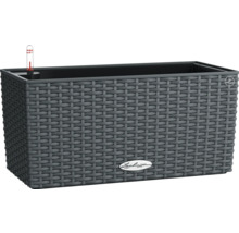 Obdélníkový květináč se zavlažovacím systémem a ratanovým povrchem