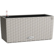 Obdélníkový květináč se zavlažovacím systémem a vzhledem ratanu