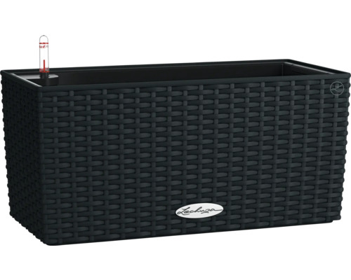 Obdélníkový květináč se zavlažovacím systémem a tkaným vzhledem