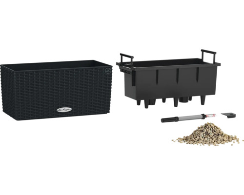 Obdélníkový květináč se zavlažovacím systémem a příslušenstvím
