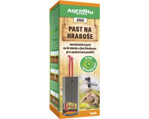 Past na hraboše AgroBio Opava, mechanická past pro opakované použití