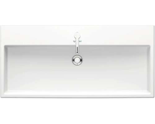Obdélníkové keramické umyvadlo na desku s odtokovou armaturou