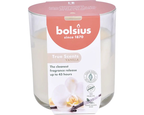 Svíčka vonná ve skle TRUE SCENTS vanilka 9 x 10 cm 210 g