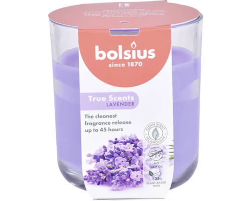 Svíčka vonná ve skle TRUE SCENTS levandule 9 x 10 cm 210 g