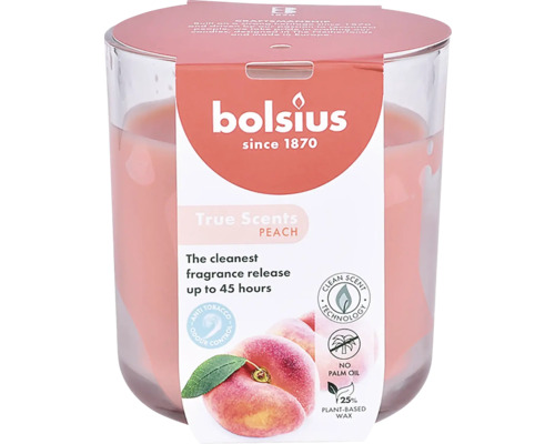 Svíčka vonná ve skle TRUE SCENTS 9x10 cm broskev 210 g