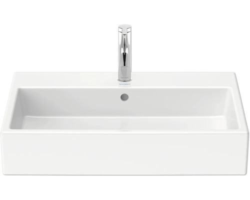 Obdélníkové umyvadlo na desku ze sanitární keramiky s armaturou